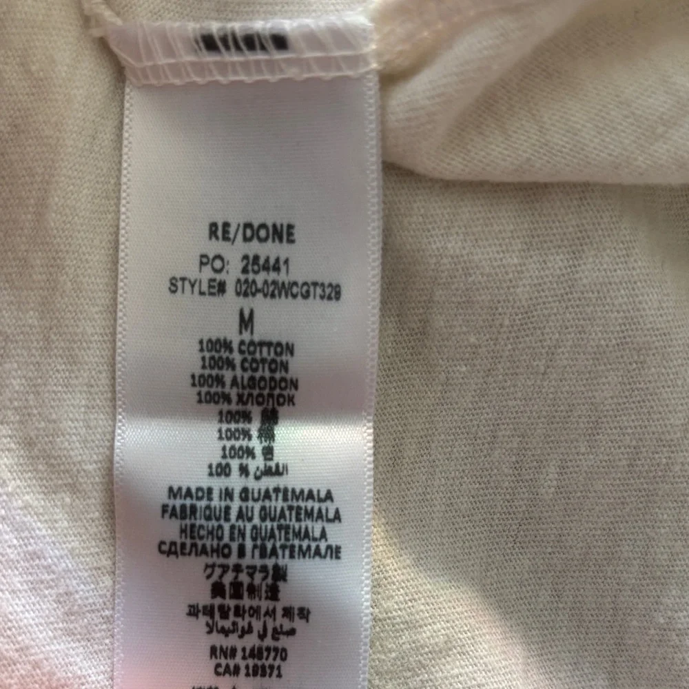 Redone 70s Loose Tee “ I Don’t Do Mornings Graphic - White with Orange Print - Picture 8 of 11